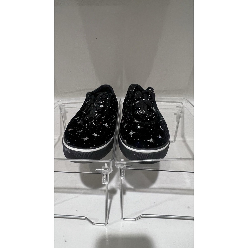 vtg Sebastian Moon Star Celestial Black Velvet Platform Sneakers Shoes Women 7.5